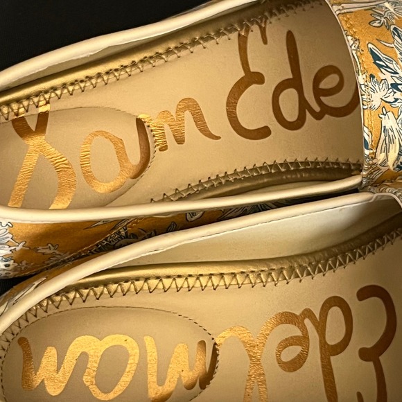 Sam Edelman Loraine Loafer Flats Floral Print Mustard Yellow Women Sz 8.5M‎ - Picture 7 of 9